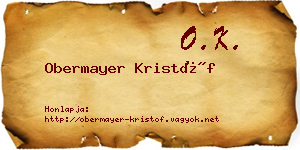 Obermayer Kristóf névjegykártya