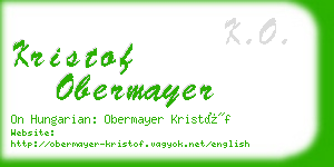 kristof obermayer business card